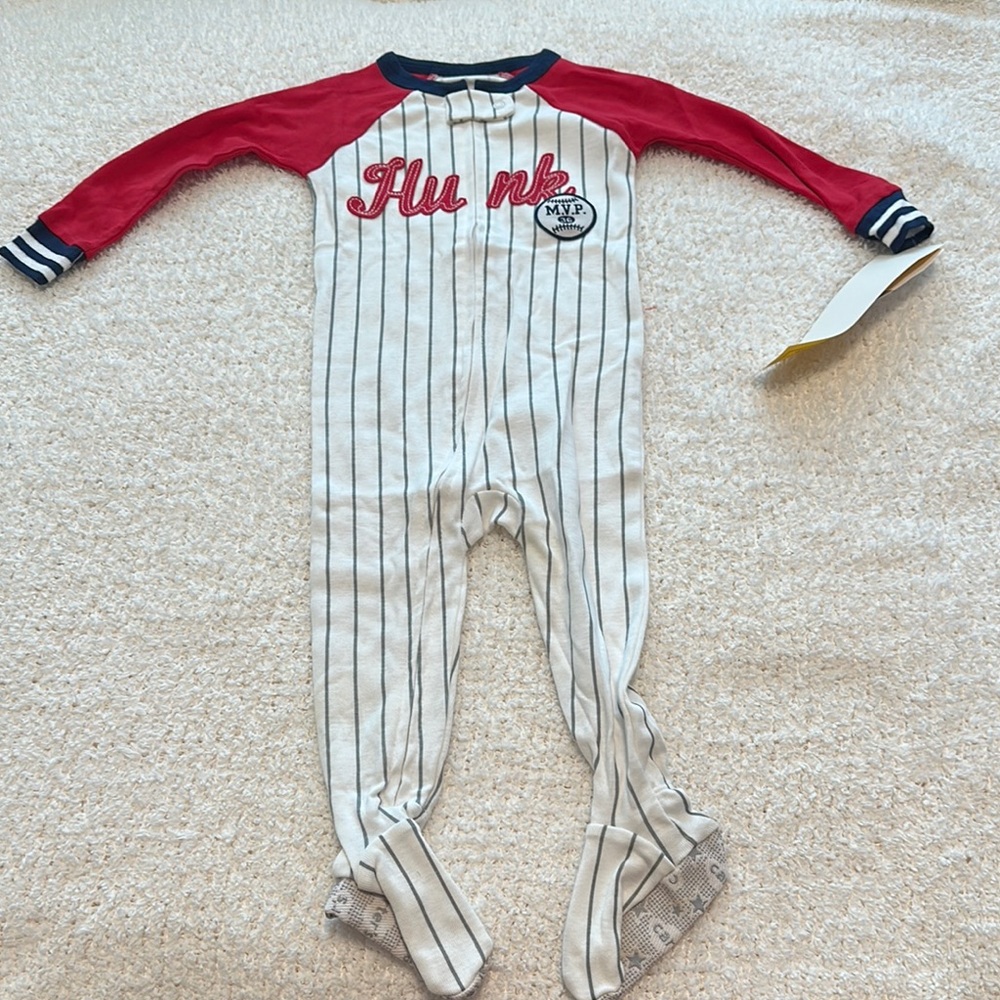 Carter's Red and White Footed One Piece